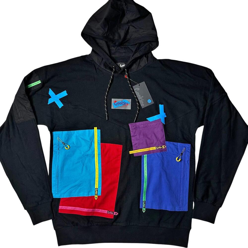 NWT Cookies Worldwide Colorblock Zipper Hoodie Black Mens XL